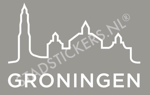 Sticker Groningen - Wit