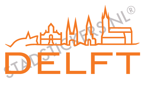 Muursticker Delft - Oranje