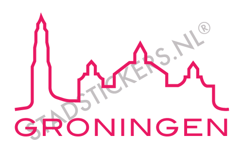 Muursticker Groningen - Roze
