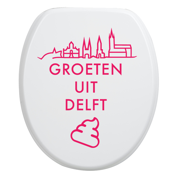 Toiletbrilsticker Delft - Roze