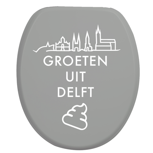 Toiletbrilsticker Delft - Wit