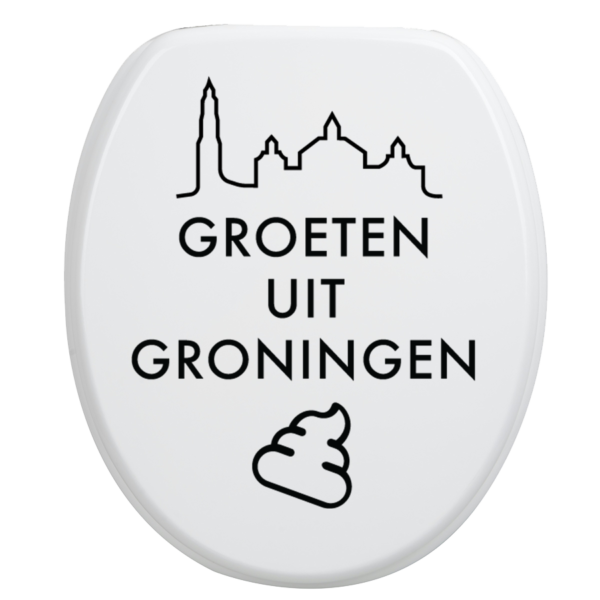 Toiletsticker Groningen - Zwart