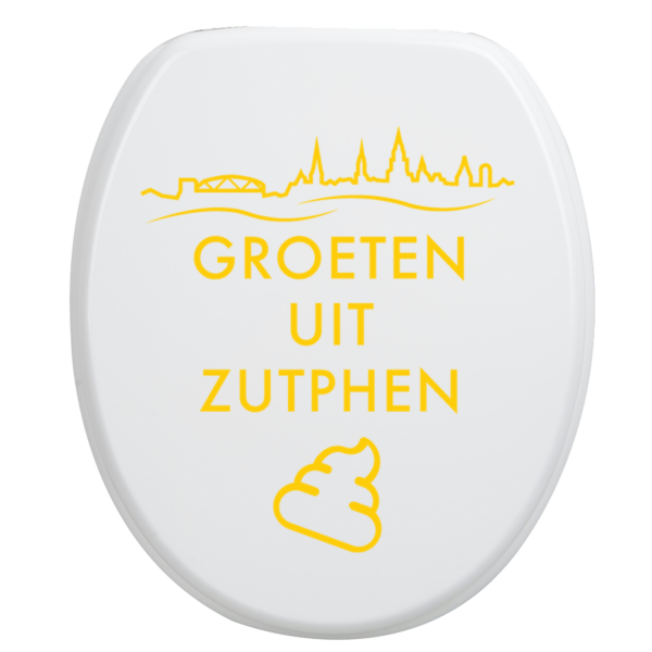 Toiletsticker Zutphen - Geel