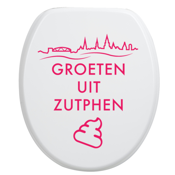 Toiletsticker Zutphen - Roze