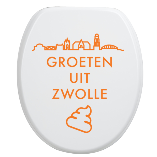 Toiletsticker Zwolle - Oranje