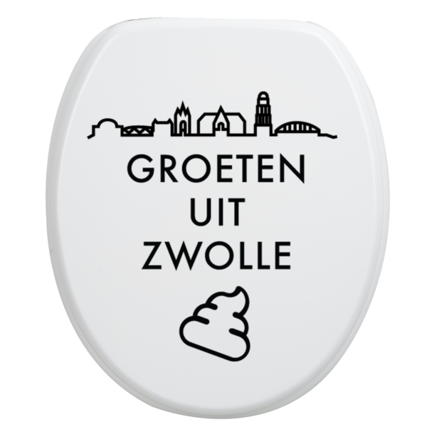 Toiletsticker Zwolle - Zwart