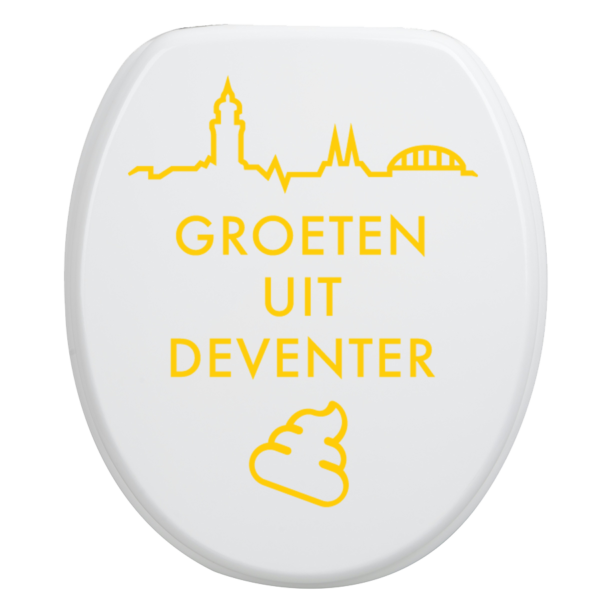 Toiletbrilsticker Deventer - Geel
