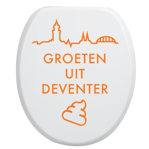 Toiletbrilsticker Deventer - Oranje