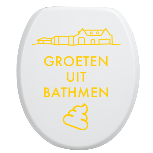 Toiletbrilsticker Bathmen - Geel