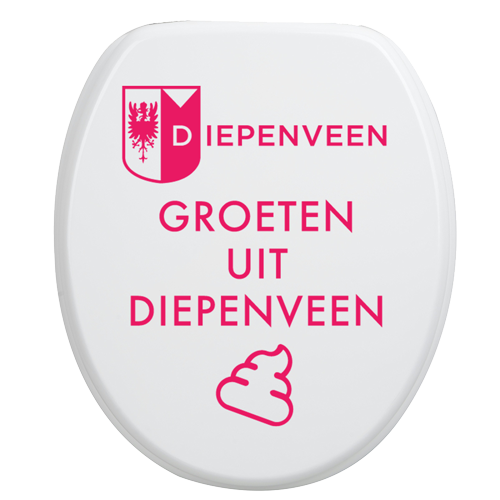 Toiletbrilsticker Diepenveen - Roze