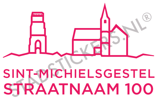 Containersticker Sint-Michielsgestel - Roze