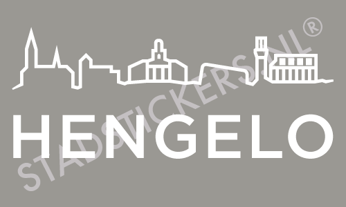 Sticker Hengelo - Wit