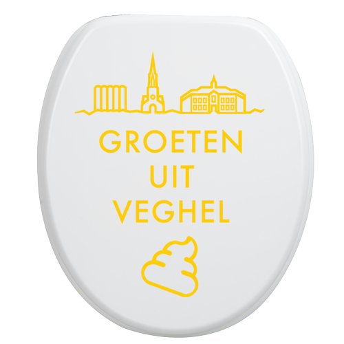 Toiletbrilsticker Veghel - Geel