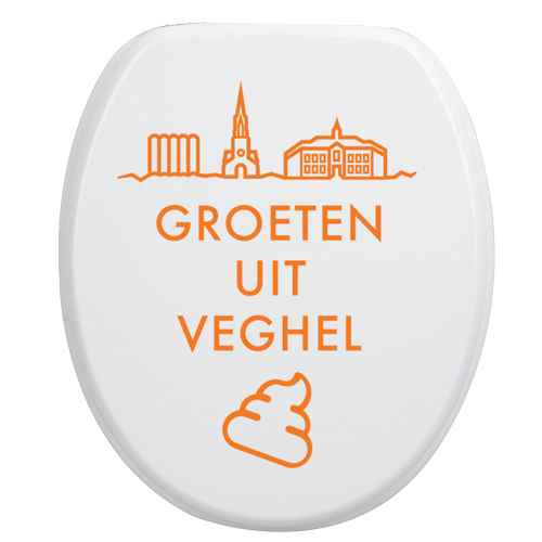 Toiletbrilsticker Veghel - Oranje