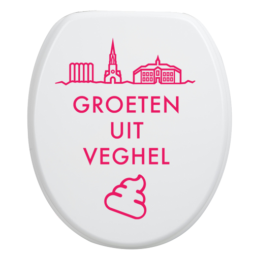 Toiletbrilsticker Veghel - Roze