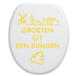 Toiletbrilsticker Den Dungen - Geel