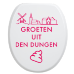 Toiletbrilsticker Den Dungen - Roze