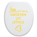 Toiletbrilsticker Lettele - Geel