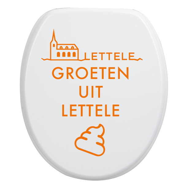 Toiletbrilsticker Lettele - Oranje