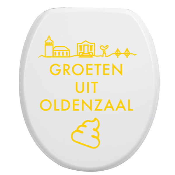 Toiletbrilsticker Oldenzaal - Geel