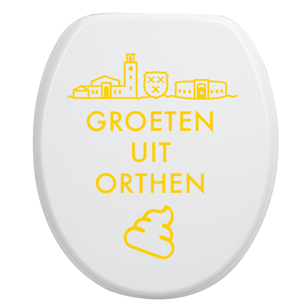 Toiletbrilsticker Orthen - Geel