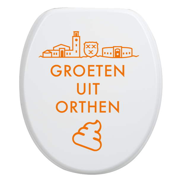 Toiletbrilsticker Orthen - Oranje
