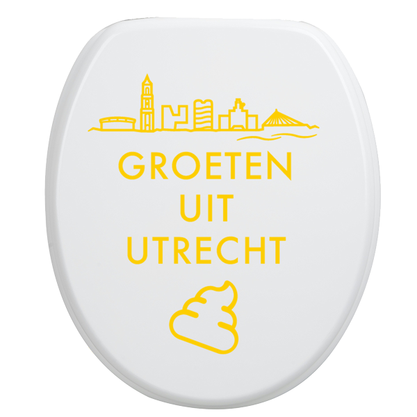 Toiletbrilsticker Utrecht - Geel