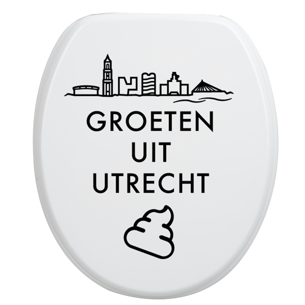 Toiletbrilsticker Utrecht - Zwart