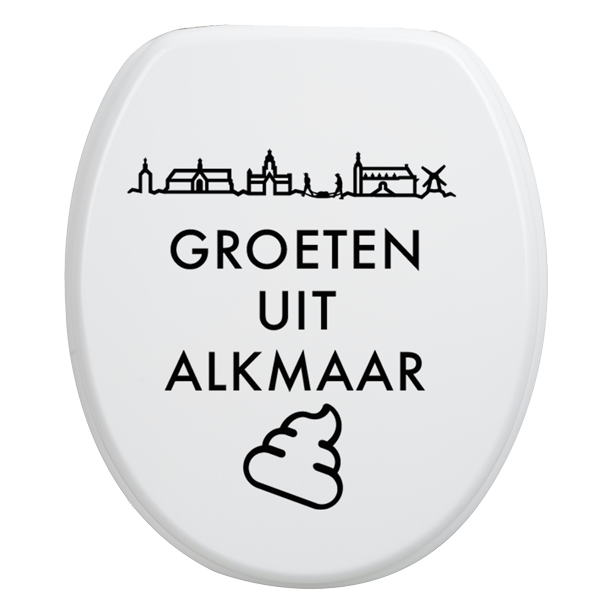 Toiletbrilsticker Alkmaar - Zwart