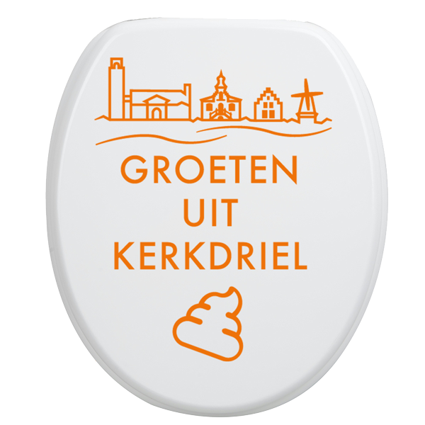 Toiletbrilsticker Kerkdriel - Oranje