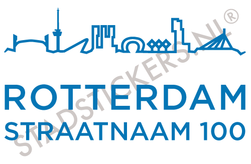 Containersticker Rotterdam - Blauw