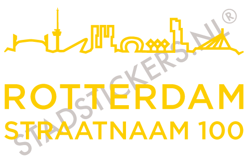 Containersticker Rotterdam - Geel