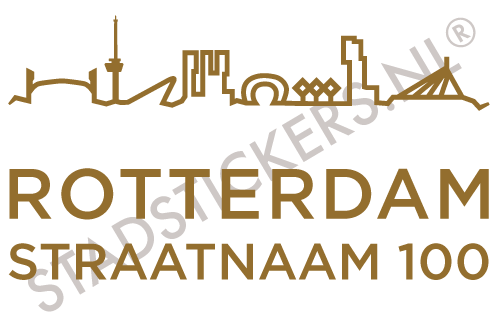 Containersticker Rotterdam - Goud
