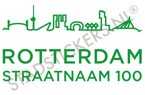 Containersticker Rotterdam - Groen