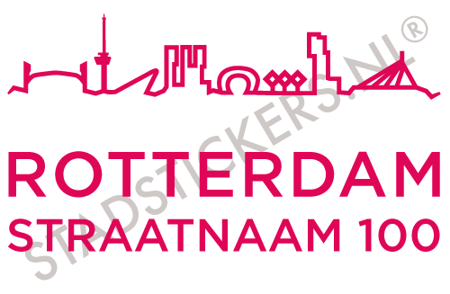 Containersticker Rotterdam - Roze