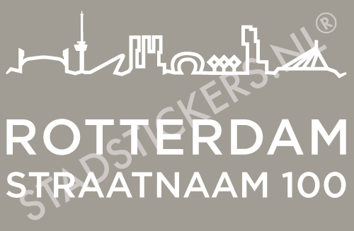 Containersticker Rotterdam - Wit