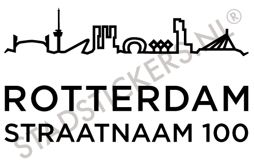Containersticker Rotterdam - Zwart