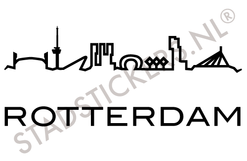 Muursticker Rotterdam - Zwart