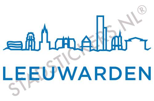 Sticker Leeuwarden - Blauw