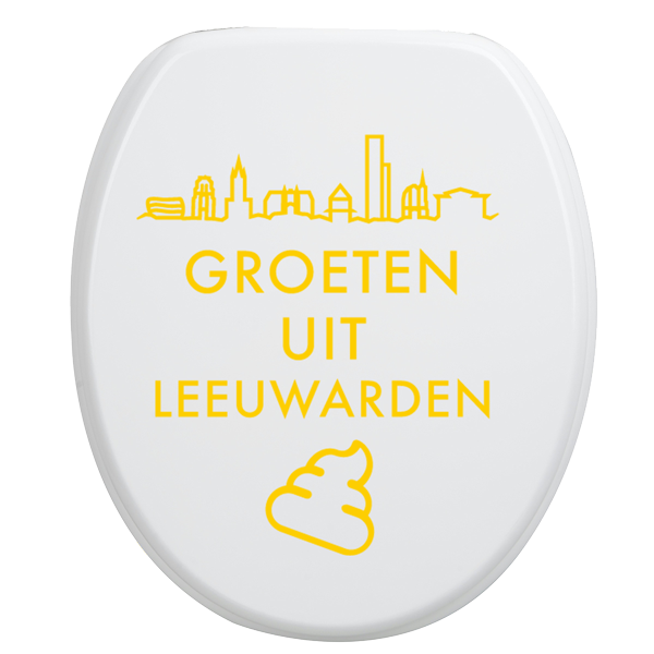 Toiletbrilsticker Leeuwarden - Geel
