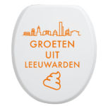 Toiletbrilsticker Leeuwarden - Oranje