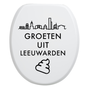 Toiletbrilsticker Leeuwarden - Zwart