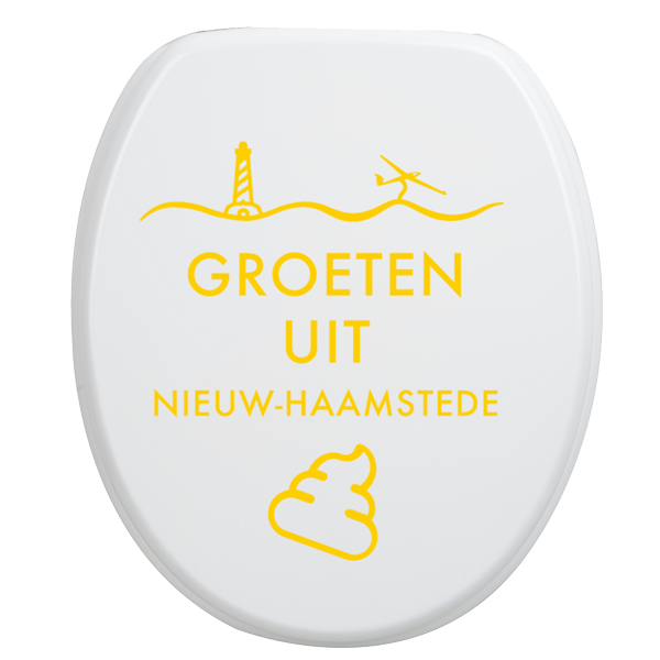 Toiletbrilsticker Nieuw-Haamstede - Geel