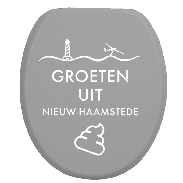 Toiletbrilsticker Nieuw-Haamstede - Wit