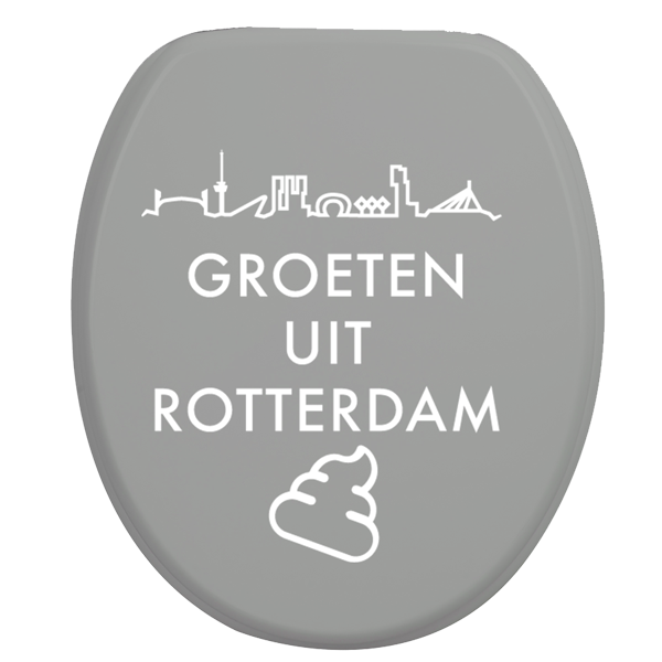 Toiletbrilsticker Rotterdam - Wit