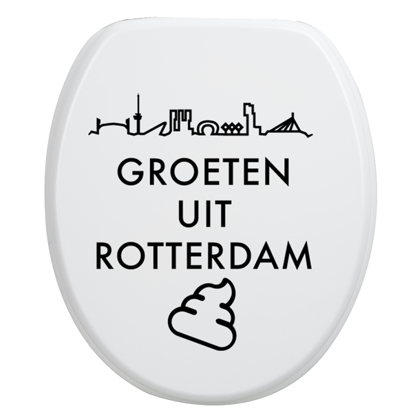 Toiletbrilsticker Rotterdam - Zwart