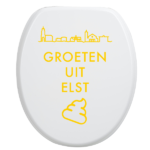 Toiletbrilsticker Elst - Geel
