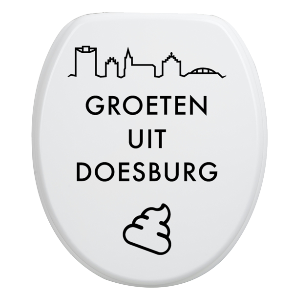 Toiletbrilsticker Doesburg - Zwart