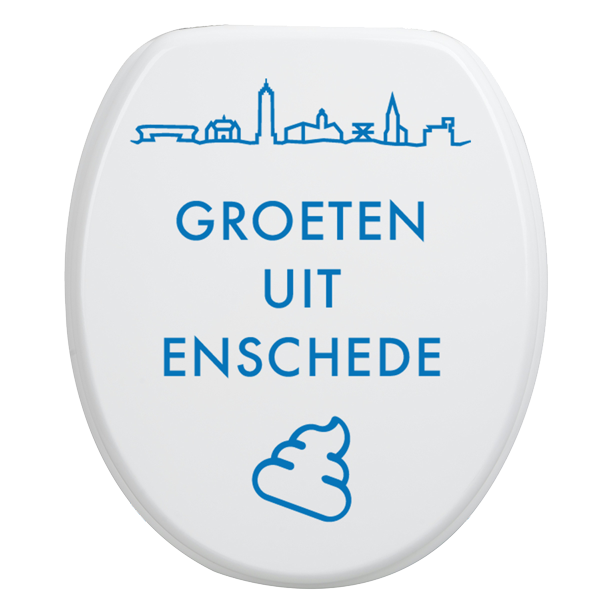 Toiletbrilsticker Enschede - Blauw