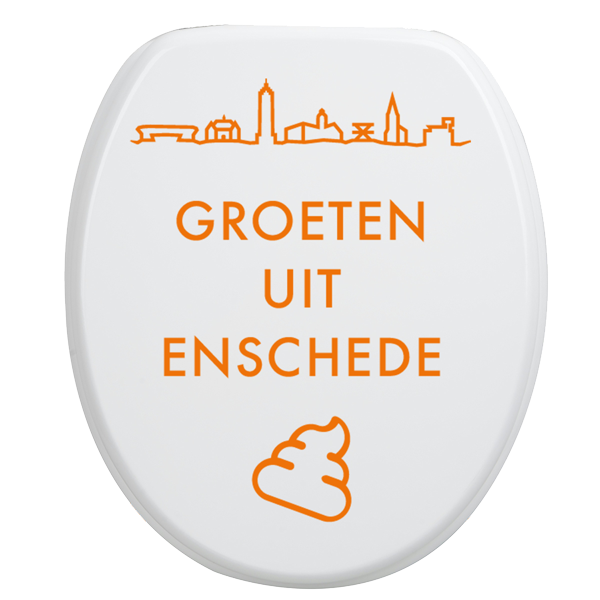 Toiletbrilsticker Enschede - Oranje
